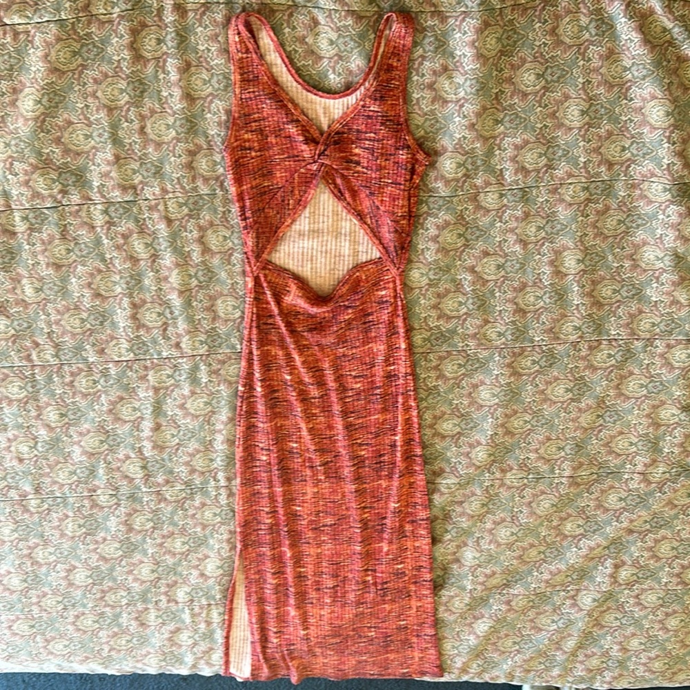 Pink dress with slit